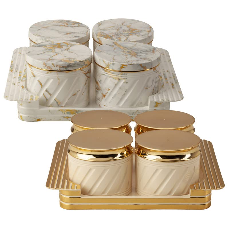 Selvel Unbreakable & Air Tight Dry Fruit Container Tray Set with Lid Combo & Serving Tray, Airtight Container Set 430Ml (Italian White & Elegance Ivory, Polypropylene) (B0B3HXGCG3) Amazon Price History, Amazon Price Tracker