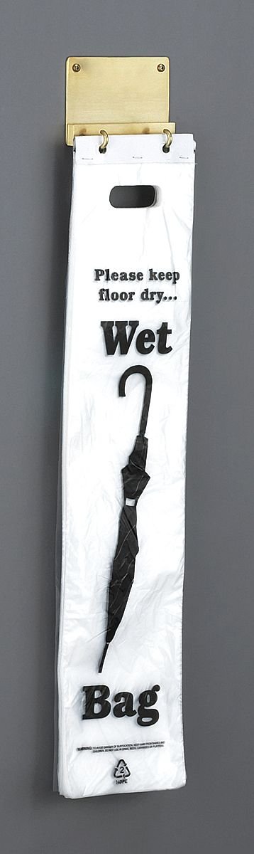 Glaro - WVBS11BE - Umbrella Bag Holder, Wall Mounted, 4 in Height, 6 in Width, Satin Brass