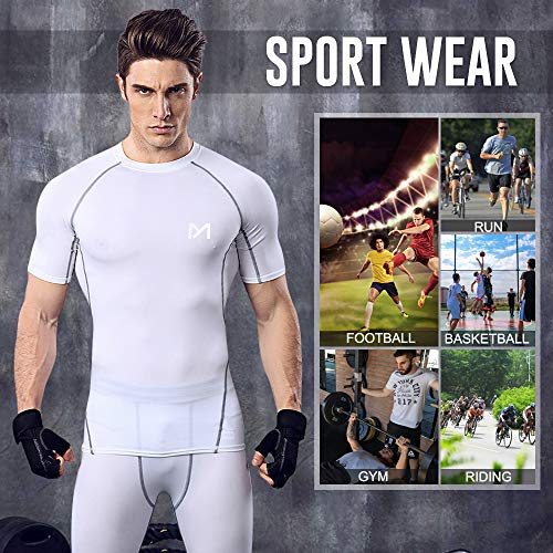 MEETYOO Tee Shirt Homme , Compression Maillot Manches Courtes T-shirt Baselayer Running Vetement pour Sports Jogging Musculation Gym - Image 5