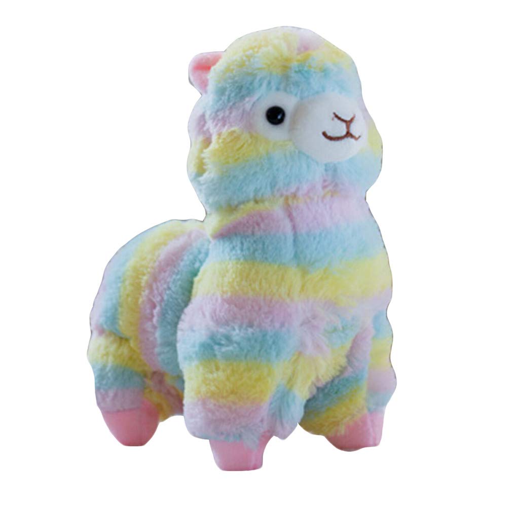 Rainbow Alpaca Toy,Stuffed Soft Plush Teddy,Cute Grass Mud Horse Llama Alpaca Sheep Fleece Doll for Girls Gift,Birthday Present Children/35cm