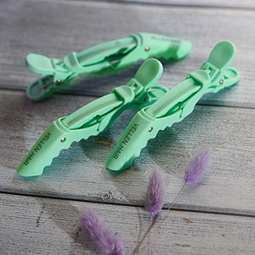 Vellen Hair Alligator Clips 6 Pack For Sectioning, Hair Clip For Hair Clips Professional Styling, Crocodile Clips, Gator And Salon Hair Clips, Large Rubber Hair Styling Clips For Women (Mint) #TOP3
