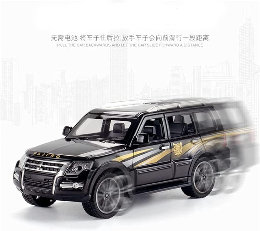 Image of LONGMIRE Metal Pull Back Diecast Car Pull Back Model with Sound Light Boys Gifts Toys for Kids Pack of 1, Multicolor (Police Pajero)