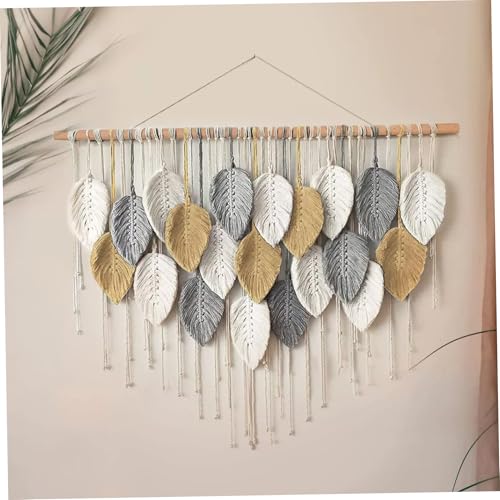 Macramé mural bohème et grande tapisserie en coton tissé