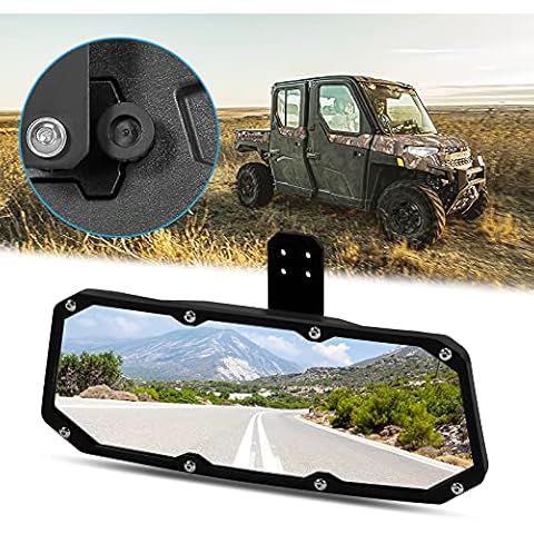 Ranger Rear View Mirror, Esploratori UTV Rearview Mirror for 2015-2023 Polaris Ranger 500 570 900 1000 XP Crew,Can Am Defender Accessories Fits Factory Present Drop Down Mounting Tab#2879969 Cover