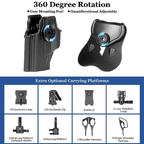 1911 5" Full Size Holster, Owb Holster For 1911 Colt/Elite Force/Gsg/Kimber/Springfield/Remington/Ria Arm/Ruger Sr1911 - Index Finger Released | Adjust Cant | Autolock | Matte Finish -Rh #TOP4