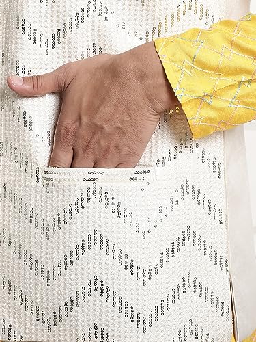Image of SOJANYA (Since 1958 Men's Silk Blend Kurta and Pyjama with Nehru Jacket