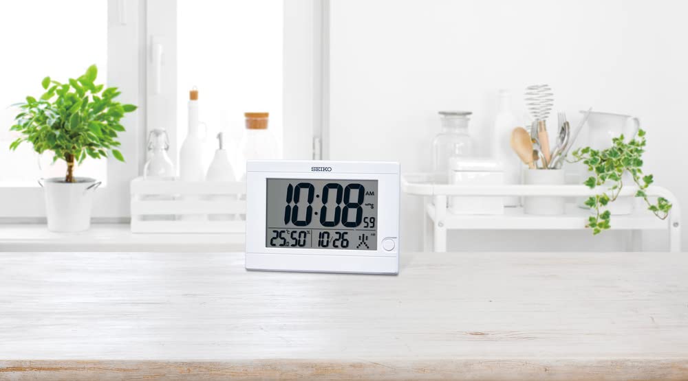 Seiko Clock Table Clock Radio White Digital 150 x 210 x 22mm SQ447W - Picture 4 of 6