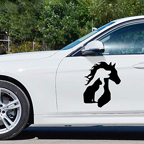 Porfeet Auto Aufkleber, Niedliches Pferd Hund Katze Aufkleber Aufkleber Für Laptop LKW Motorrad Auto Fenster Stoßstange Schwarz