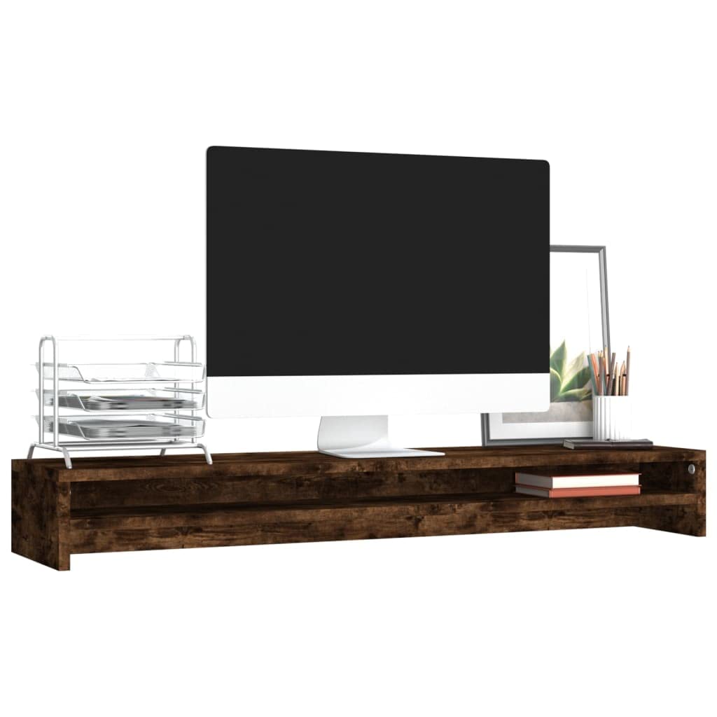 Generic Podstawa Pod Monitor z Drewna Konstrukcyjnego Podstawka na Biurko do Drukarki Komputerowej/laptopa/telewizora — Ramiona i Stojaki na Monitor Podstawka na Biurko do Organizera (Wędzony dąb)