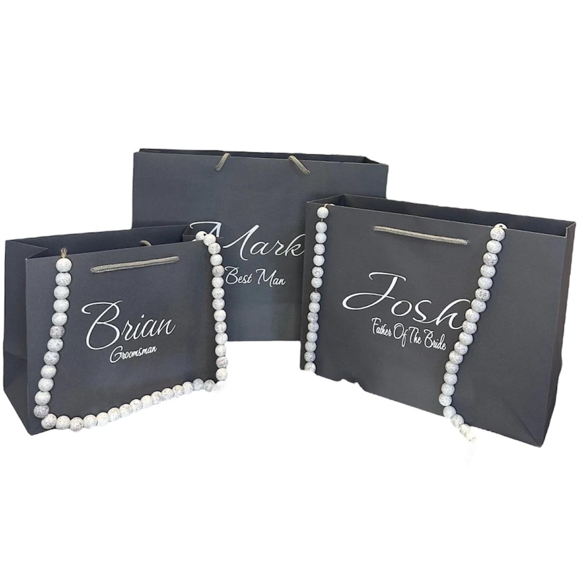 Personalised Gift Bag with Rope Handle – Luxury Paper Bag for Weddings, Hen Parties, Birthdays, Bridesmaid & Anniversary Gifts – Custom Name Party Favour Bag for Him & Her