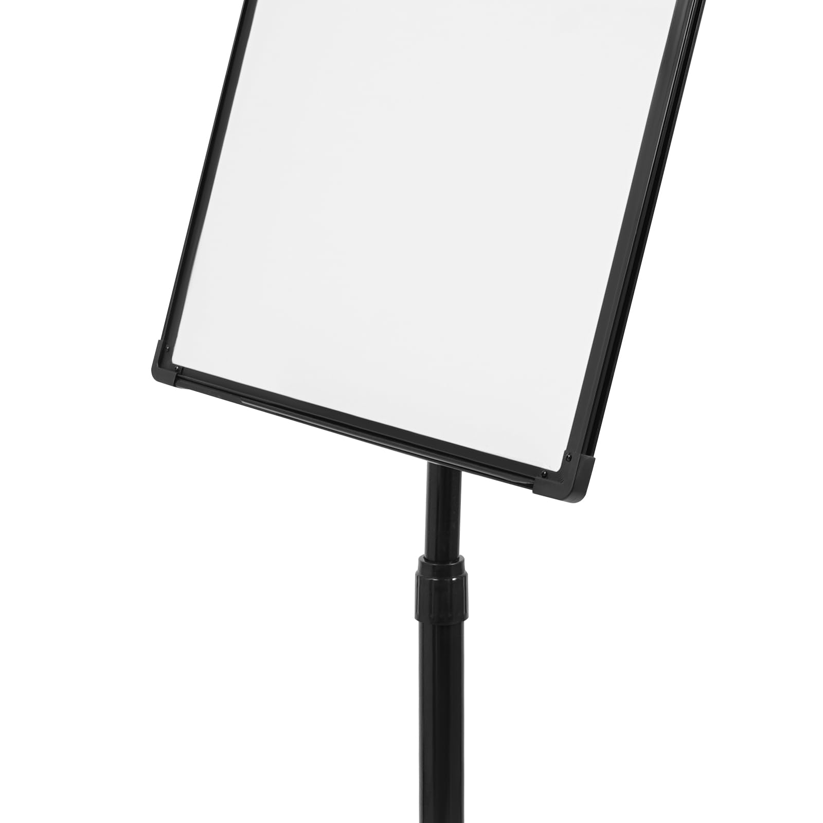 Höhenverstellbar Mobiles Whiteboard Einseitige Magnetisches Whiteboard mit Ständer 90x60cm Tragbares Staffelei Flipchart Ständer Rollendes Trockenlöschbrett mit 5 Universalräder (Schwarz)