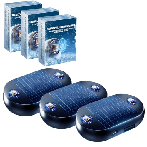 Anti-Freeze Electromagnetic Car Snow Removal Device Solar Electromagnetic Car Snow Removal Device Automotive Electromagnetic Snow Removal Tool Car Defroster3Pcs