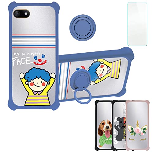 Aroepurt Coque pour Wiko Sunny 3 Coque Compatible avec Wiko Sunny 3 Coque Étui [avec Trempé 9H Protection D'écran] Case Support de Bague PC + Silicone...