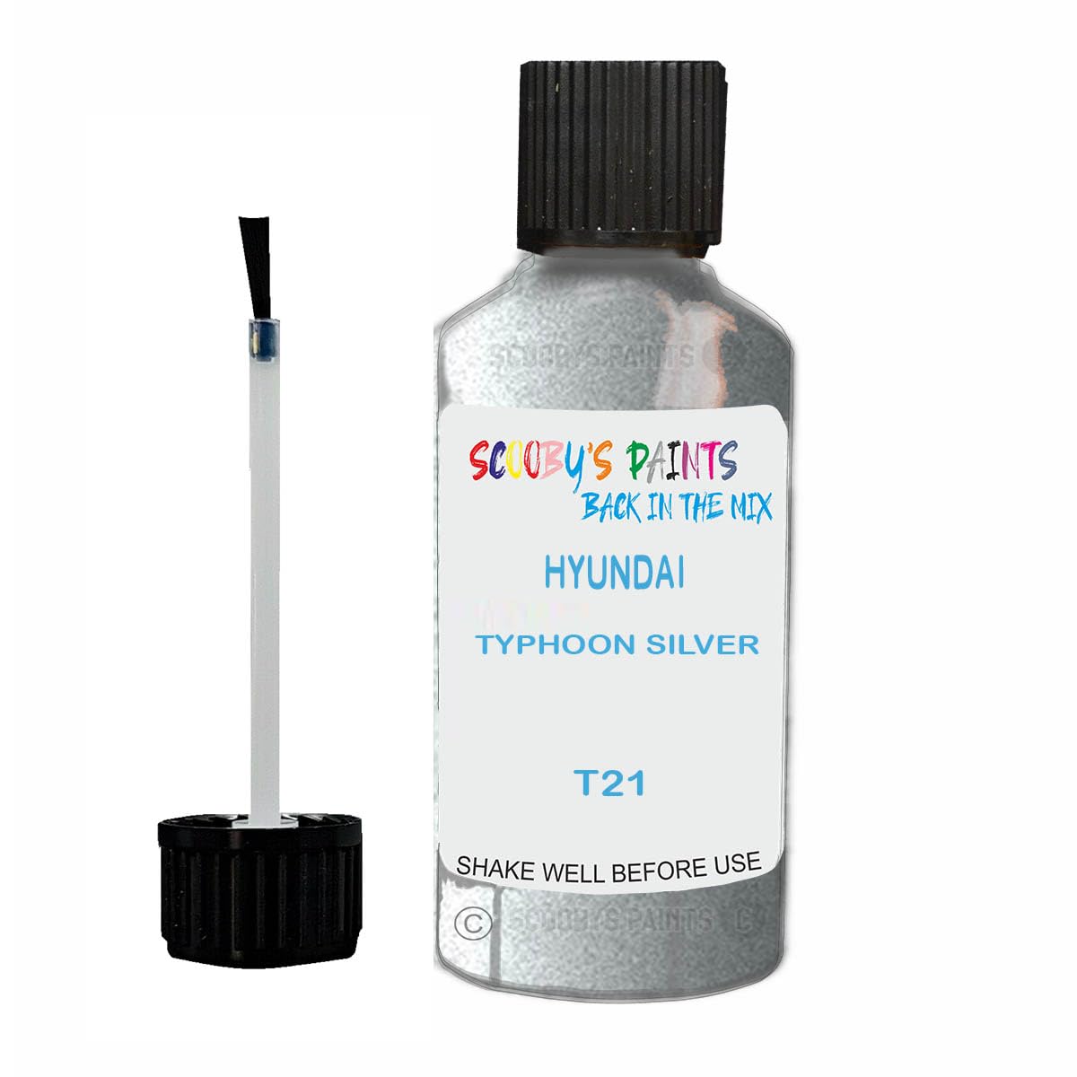 Scoobys Paints Back In The Mix Typhoon Silver Touch Up Paint For Hyundai T21 Metallic