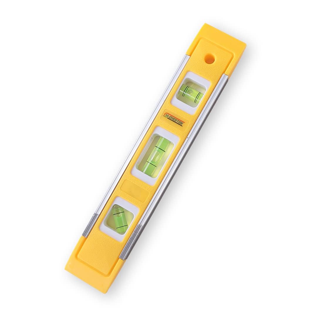 OVERSPREAD INTERIOR HUB Magnetic Torpedo Carpenter's Spirit Level Measurement Tool (9 Inch, 3 Vials/Bubble) 200 mm (Multicolor) 3