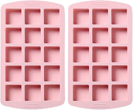 Small Square Chocolate Silicone Mold Set of 2, 30-Cavity, Pink