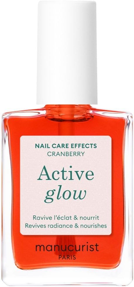 Manucurist Active Glow™ Cranberry - Clear Coral Perfector Nail Polish & Nails Care - Vegan & Made in France Ultra-Glowy 2 in 1 Nail Concealer & Care - Plant-Based