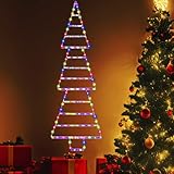 MUYUN LED Christmas Light 4.3ft Christmas Decorative Ladder Tree Lights,165 LED Outdoor Christmas Decorations Lights for Home,Wall,Window,Xmas Tree Decor (Multicolor)