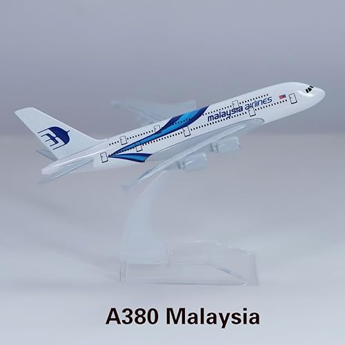 Miniatura 3 de yuanpulalala Modelo de avión original A380 6.3 in Emirates Malaysia Airlines British France Gift Collection Simulación de aleación Pantalla estática