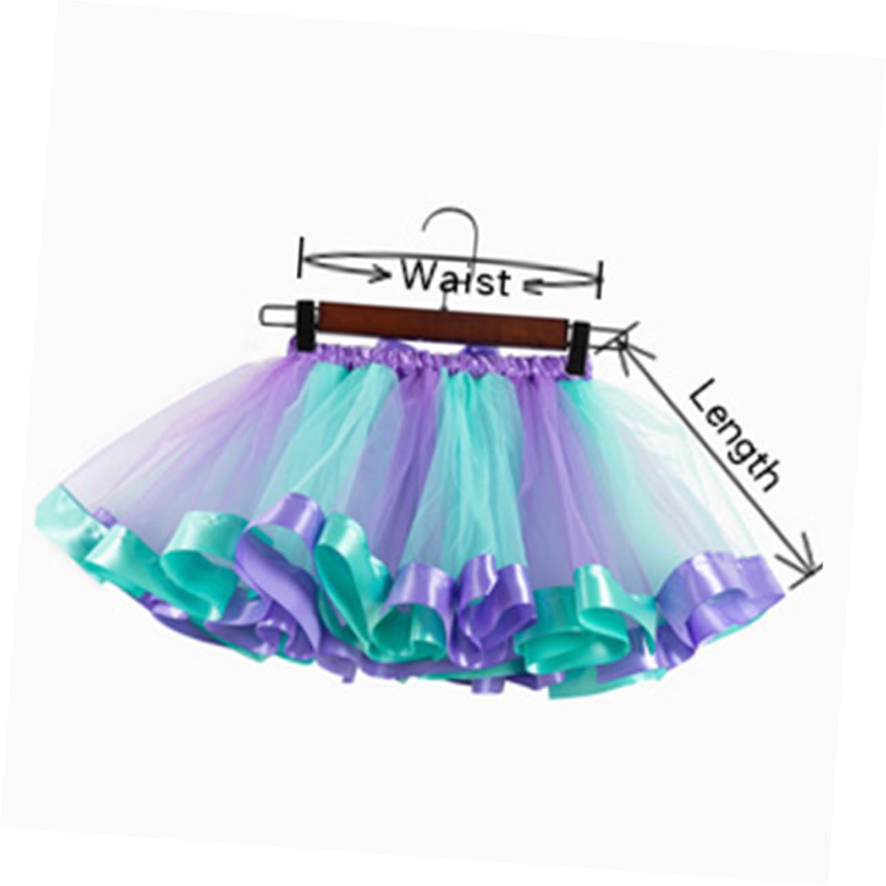 ABOOFAN Girls Tutu Skirt Mesh Headband Layered Tulle Mermaid Costume for Toddler Party Dress Soft and Fluffy Elastic Waistband Size s