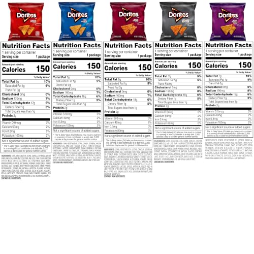 Image of Doritos Flavored Tortilla Chips, Variety Pack, 1 oz Bags, (21 Pack)