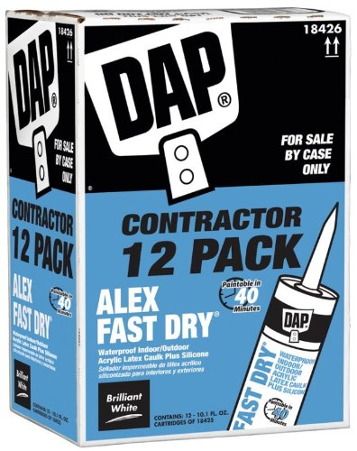 Acrylic Latex Caulk, Brilliant Wht, 10.1Oz DAP