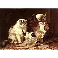 Amazon.co.jp: 19 の有名な絵画 - ボウルに入ったミルクの子猫