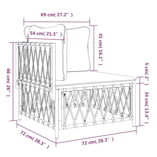 Canapé d angle de jardin blanc en tissu tissé avec ses coussins de terrasse