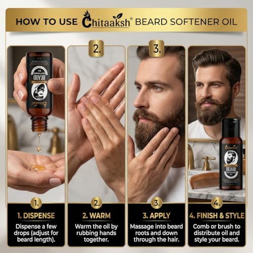 Image of Beard Softener Oil | 100% Pure & Organic | Enriched with Coconut, Almond & Olive Oil | Soothes Dryness & Itchiness | 30 ml (Pack Of 5)