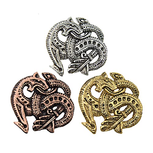 Antique Pewter Viking Dragon Pin G0454