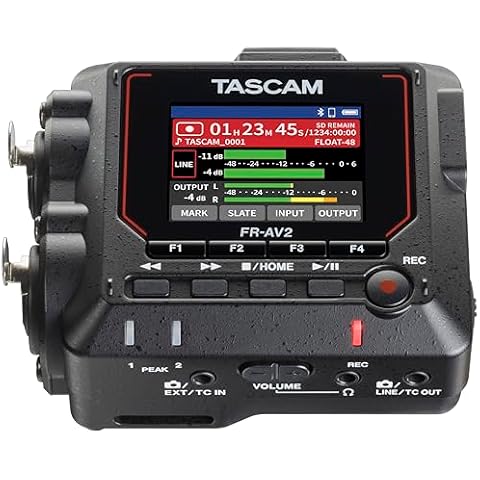 TASCAM FR-AV2 Compact 32-bit Float Field Recorder and Timecode Generator with Mixer Cover
