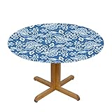 【Manteles redondos】: hechos de telas de alta calidad que son resistentes a las manchas y al aceite, protegen y decoran su mesa y mantienen su mesa y muebles a salvo de rasguños.