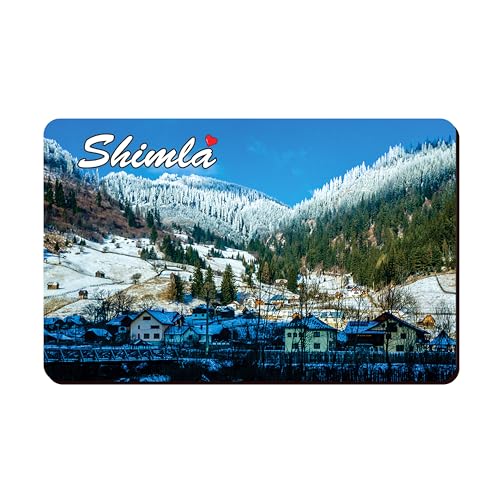 Image of Elegant Fridge Magnet with Themes |Rectangular Size Refrigerator Magnet with Magnetic Rubber Back | Pack of 1, 8.6cm X 5.4cm (Shimla - Design 2)
