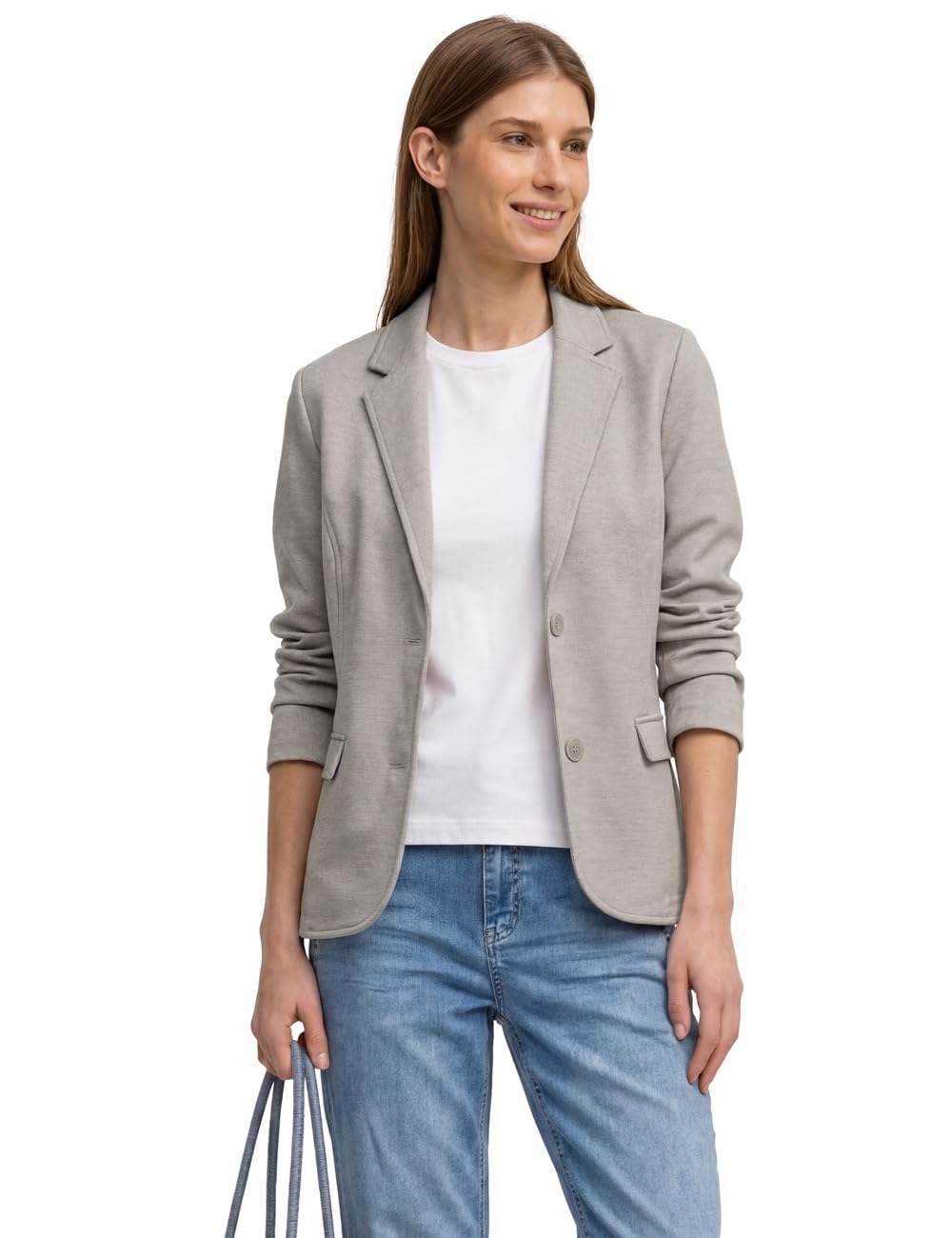 Street One Women's Basic Pique Blazer, Clay Sand, 10
