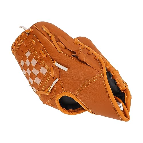 GOTOTOP Pitcher Mitt Baseball Gloves, PVC Sport, Brown with Training for Children, Teenagers, Adults (12.5 Inch)