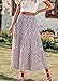 KIRUNDO Women 2026 Spring Summer High Waist Boho Floral Maxi Skirt Trendy Casual Flowy Swing Pleated A Line Beach Long Skirts(Red, Large)