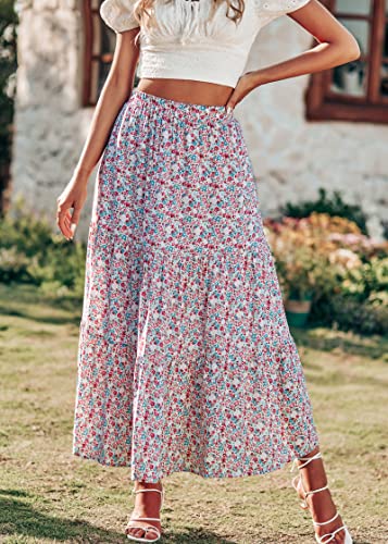 Image of KIRUNDO Maxi Skirts for Women Summer Boho Floral Long Skirt