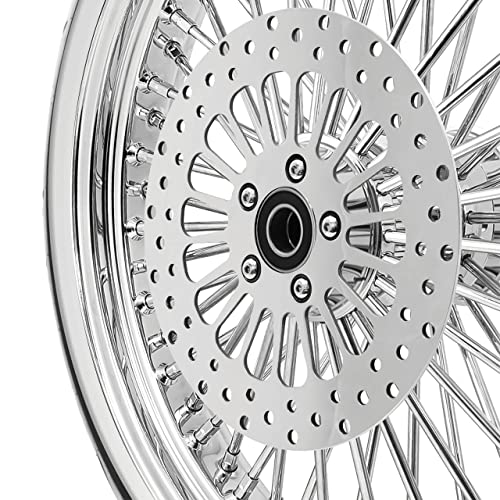 21X3.5 52 FAT SPOKE WHEEL FOR HARLEY SOFTAIL MODEL FITS 2000-2006 MODELS W/ 3/4" BEARINGS (All Chrome & White Wall Tire) - Thumbnail 3