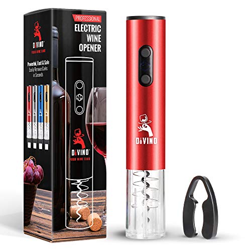 Powerful Electric Wine Opener Set – Cordless Electric Wine Bottle Opener with Foil Cutter – Automatic Wine Opener Electric Corkscrew – Battery Operated Electric Wine Openers – Deluxe Wine Gift Set
