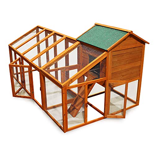 Gallinero para exterior madera gallinas con caseta y corral adaptable pollos mascotas malla