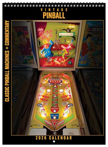 Asgard Press 2026 Vintage Pinball Deluxe Wall Calendar, 16 Months,
