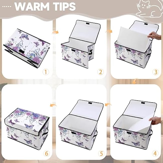 Stackable Clothes Storage Bins with Lids,Closet Organizers Fabric Box for Home and Office,Blanket Clothes Organizers,Under Bed Storage Containers 3 Pack.