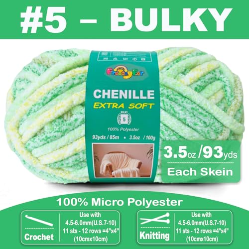 Image of Super Soft Velvet Chenille Yarn for Crocheting and Knitting-Easy to Crochet-Bulky, 3.5oz /93yds of Each Skein-Chunky Plush Yarn for Hand Craft Blanket Ammigurumi DIY (Mint Breeze, 3 Pack)