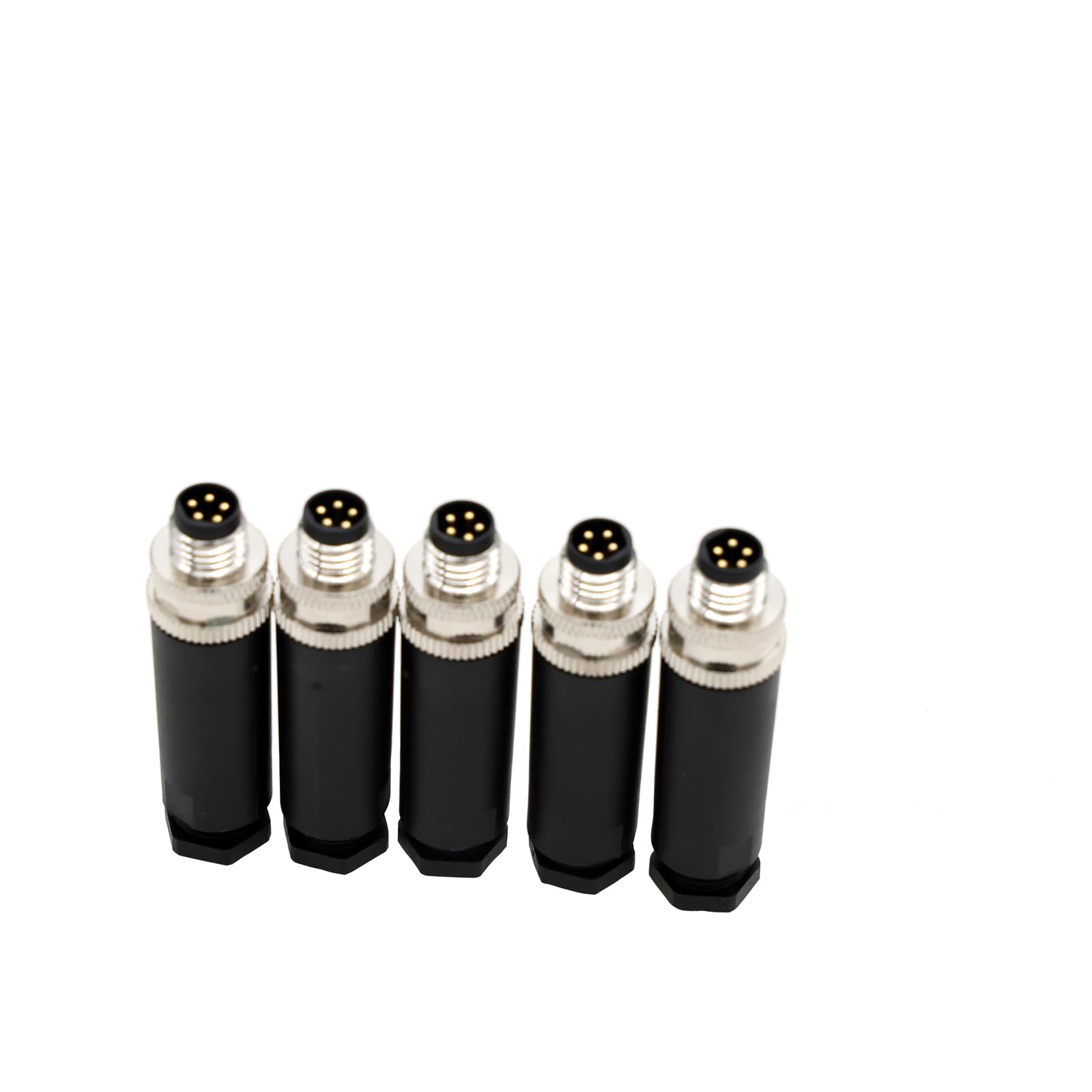 ZBLZGP M8 B-Code 5 Pin Waterproof Connector Straight Male Aviation Plug Screw Solder Threaded Coupling Sensor Connector 5Pack - Image 4