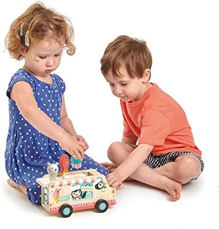 Miniatura 4 de Juguetes de hojas tiernas  Pingüins Gelato Van  Food Truck Style Pretend Food Play Ice Cream Vehículo de madera  Fomentar el juego de rol y