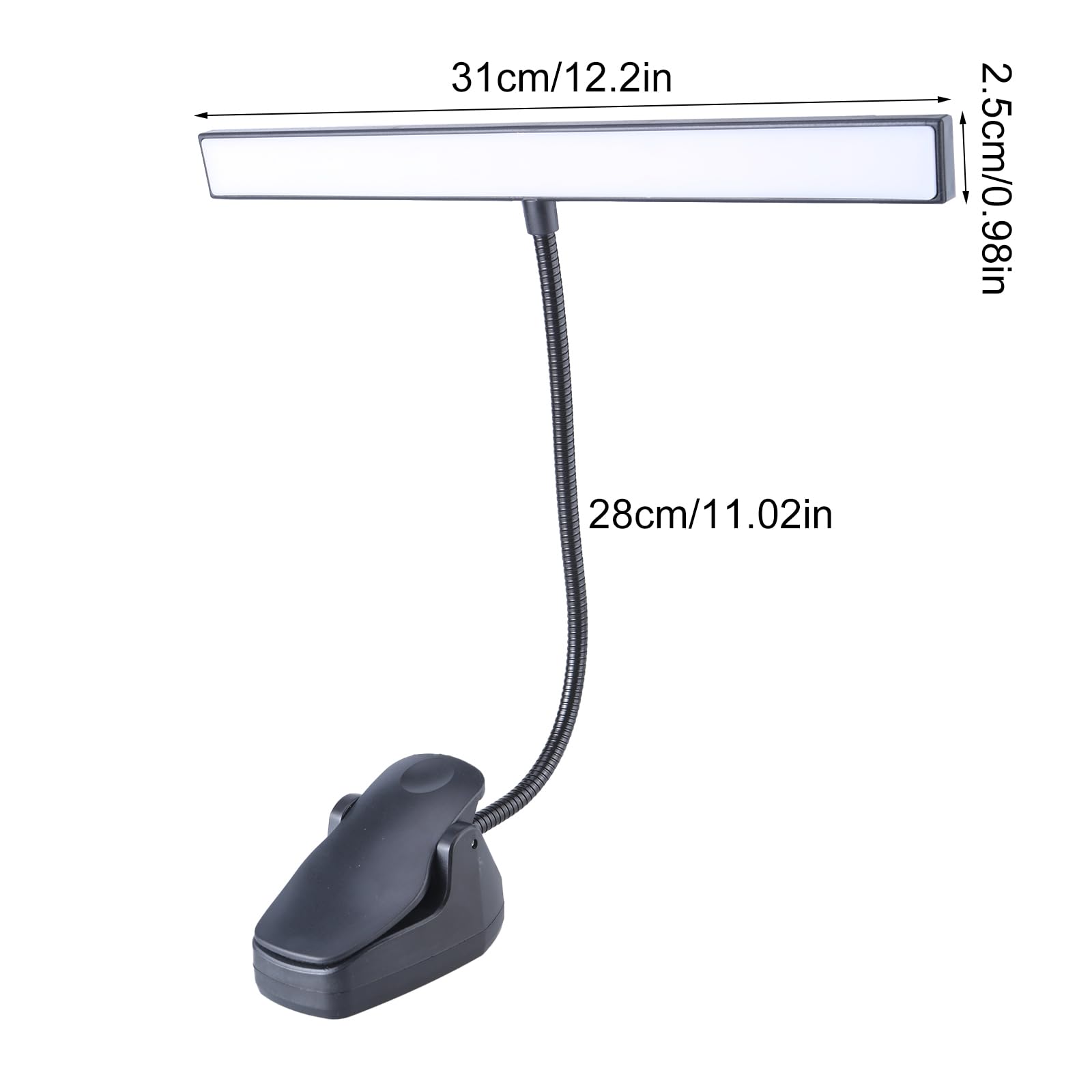 Lampe de bureau LED rechargeable par USB avec 3 modes de couleur, contrôle tactile, pince flexible pour la lecture, l'étude, les établis