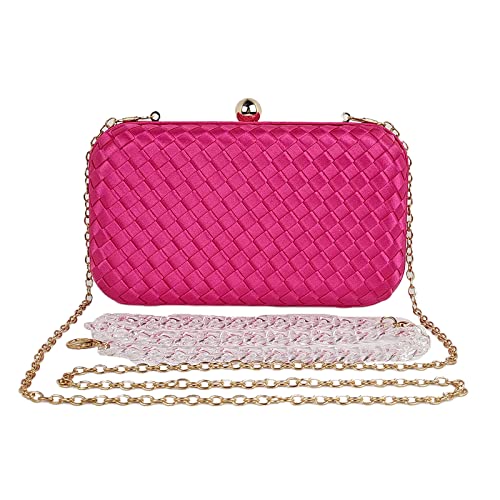 HUANG ZHUANG Handmade Woven Fabric Clutch Purse for Women Artificial