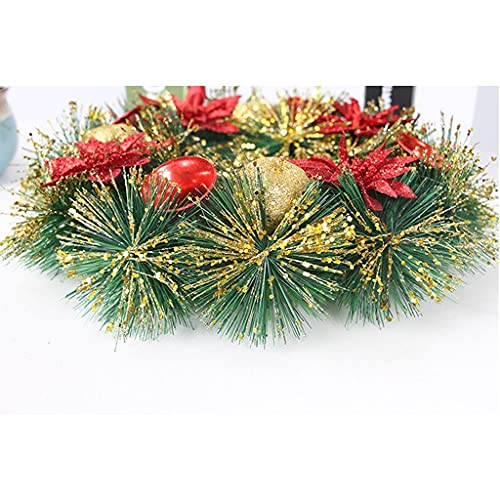 Couronne de Noël artificielle sans perte d'aiguilles pour porte et cheminée