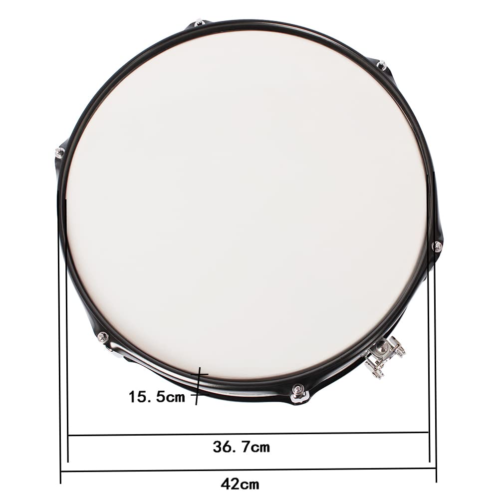 Btuty Snare Drum Set, Cassa di Tamburo da 14 Pollici con Bacchette Rullino Chiave per la Fascia di Studenti
