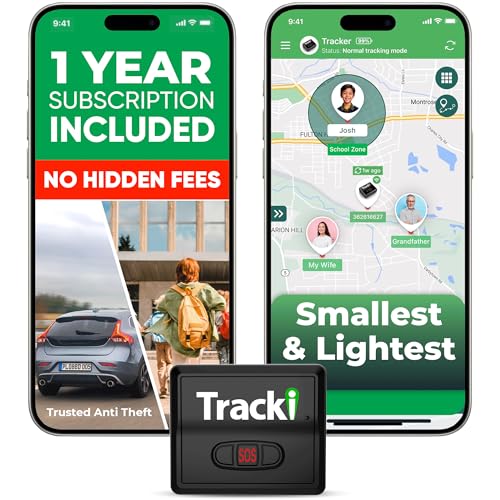 Tracki GPS Tracker for Vehicles – Real-Time 4G LTE Assets & Car Tracking Device with App, Magnetic Mount, Compact Design, Worldwide Coverage – iOS & Android (Tracker 1 Year Subscription Incl.)